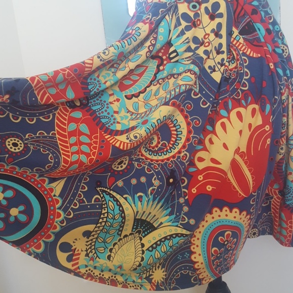 Lularoe Paisley & Floral Madison Skirt - Picture 3 of 5